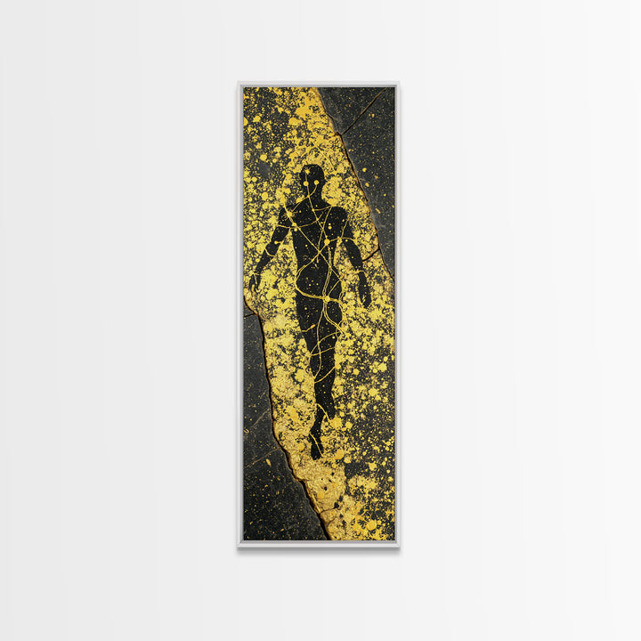 Uranus Greek God Gold Canvas Art, Primordial Sky Deity Wall Print, Mythology Starry Night Artwork, Real Wood Framed Canvas Print