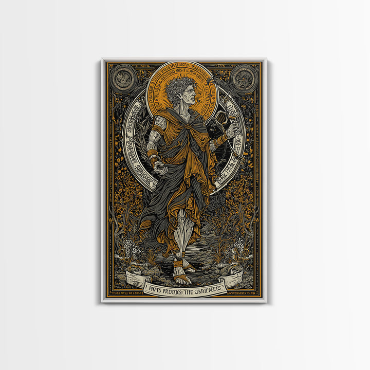 Hera Goddess On Throne With Sun Halo, Mythology Canvas Gold Canvas Print, Regal Greek Goddess Art, Real Wood Frame