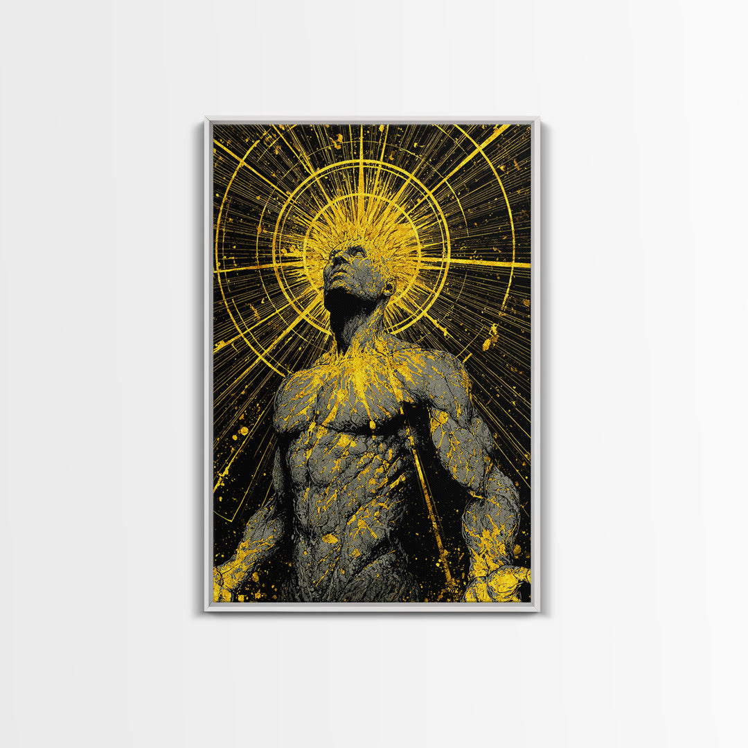 Ancient Greek Goddess Hera Mosaic, Mythology Throne Canvas Gold Art, Timeless Goddess Wall Print, Real Wood Frame