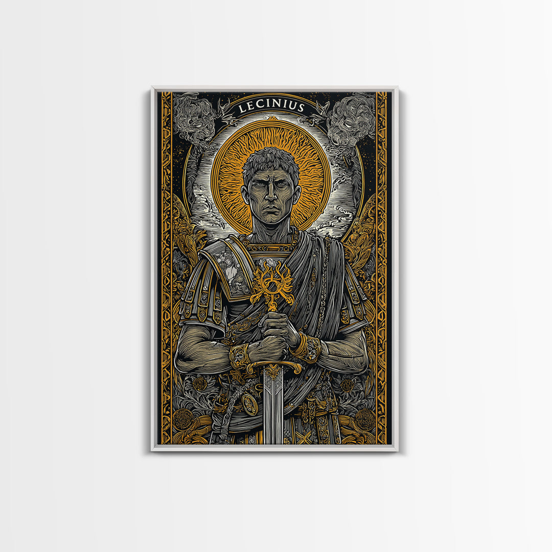 Hestia With Eternal Flame, Goddess Of Hearth, Greek Mythology Canvas Gold Art, Fire Goddess Wall Print, Real Wood Frame