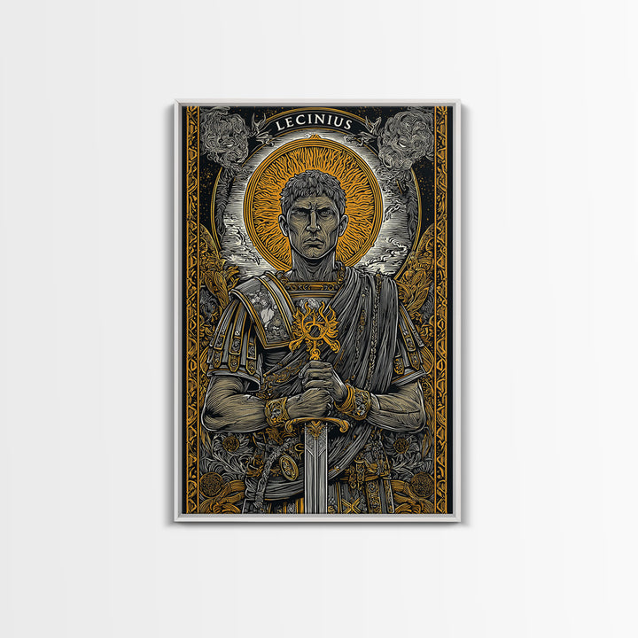 Hestia With Eternal Flame, Goddess Of Hearth, Greek Mythology Canvas Gold Art, Fire Goddess Wall Print, Real Wood Frame