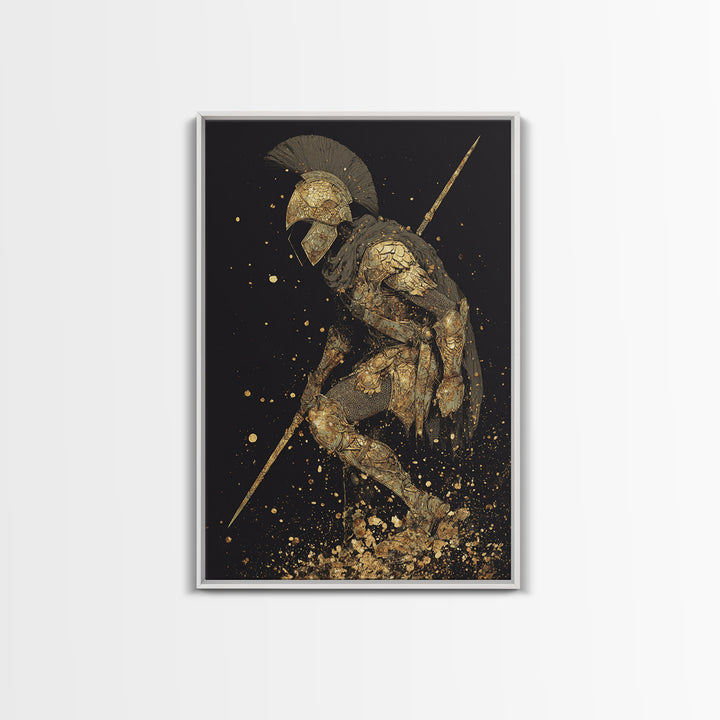 Medusa Head Canvas Gold Canvas Print, Mythological Serpent Hair Art, Ancient Creature Wall Decor, Classical Fantasy Artwork Frame