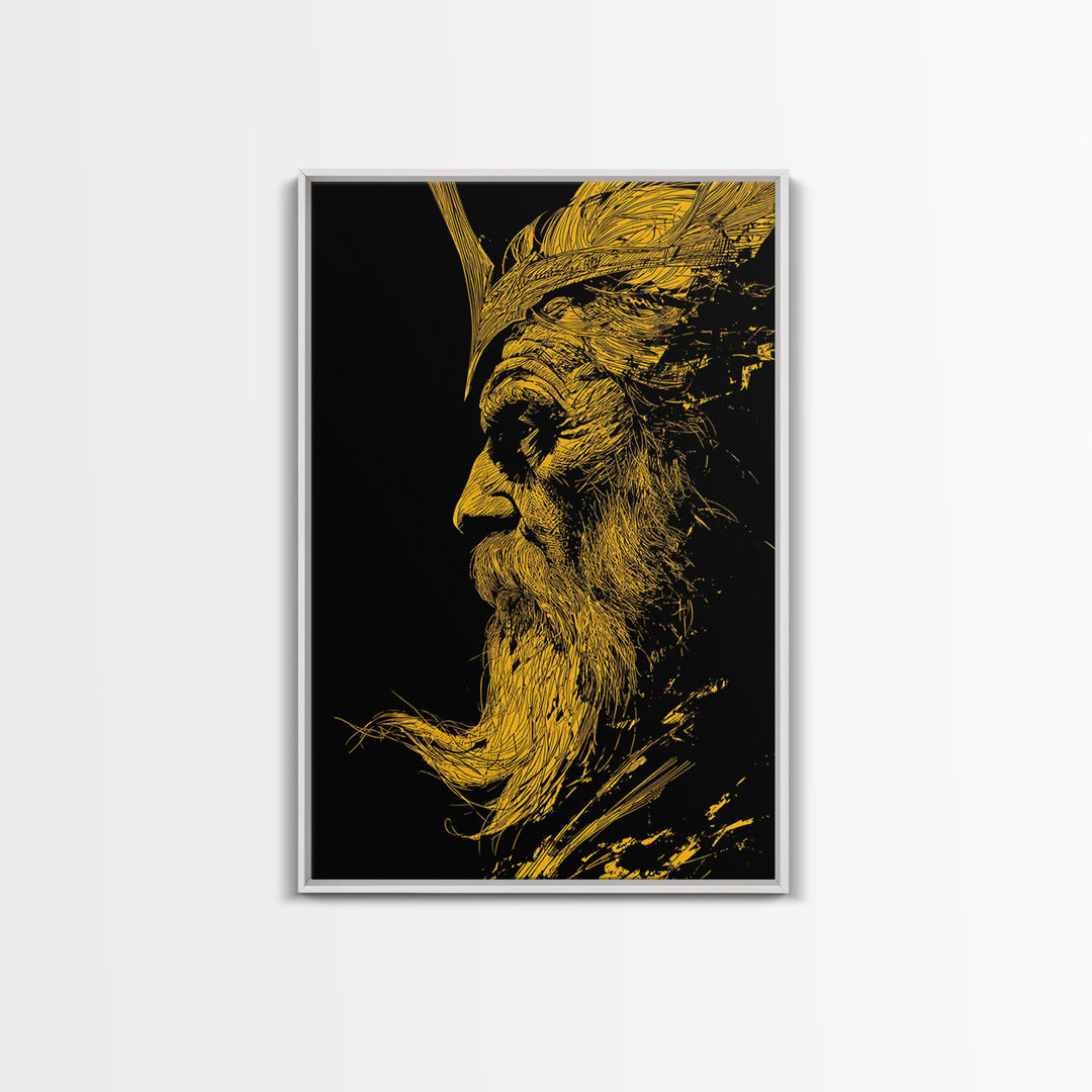 Canvas Gold Canvas Print, Abstract Face Art, Luxury Modern Wall Decor, Surreal Lips Artwork, Real Wood Frame Home Art