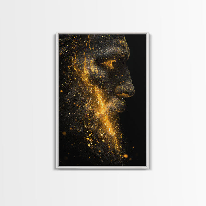 Augustus Caesar Canvas Gold Canvas Print, Classical Roman Wall Art, Regal Historical Decor, Myth Inspired Artwork, Wood Frame