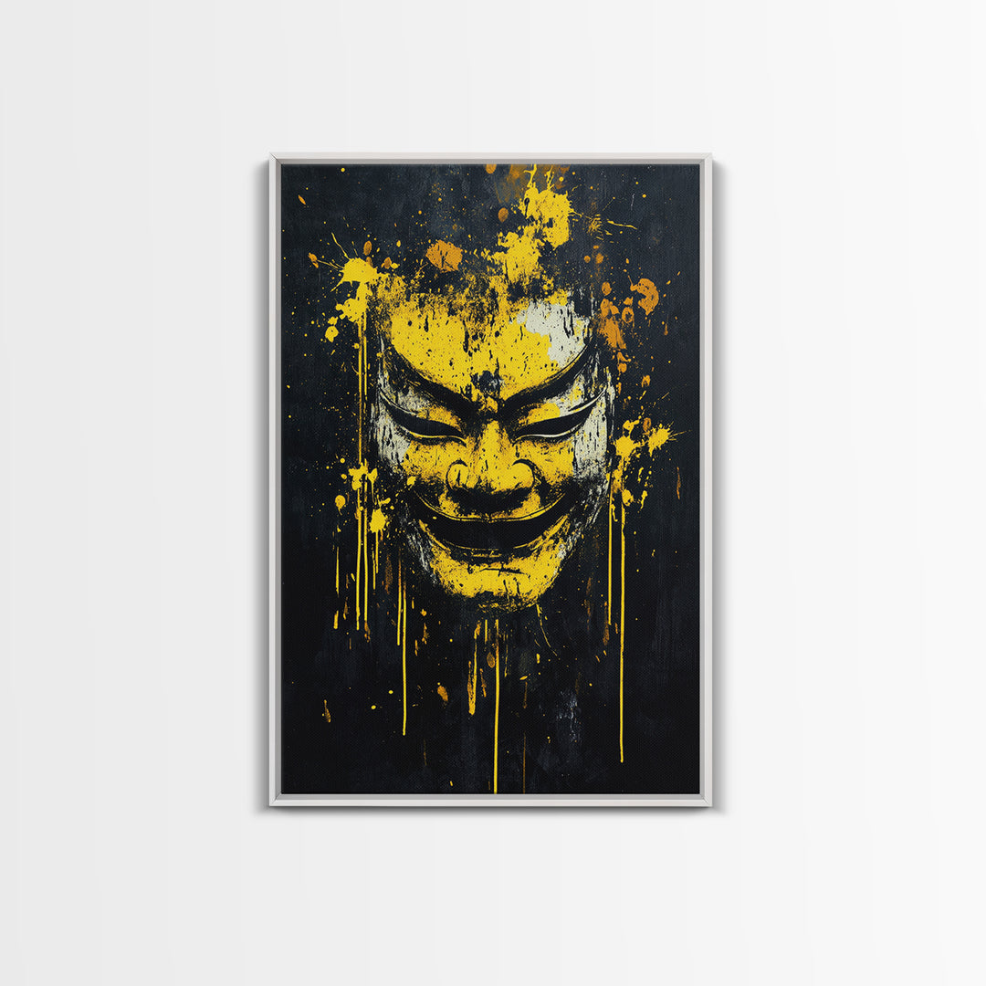Fierce Leopard Splatter Portrait, Gold Canvas Art, Wildlife Canvas Print, Real Wood Frame, Animal Wall Decor, Jungle Spirit Artwork