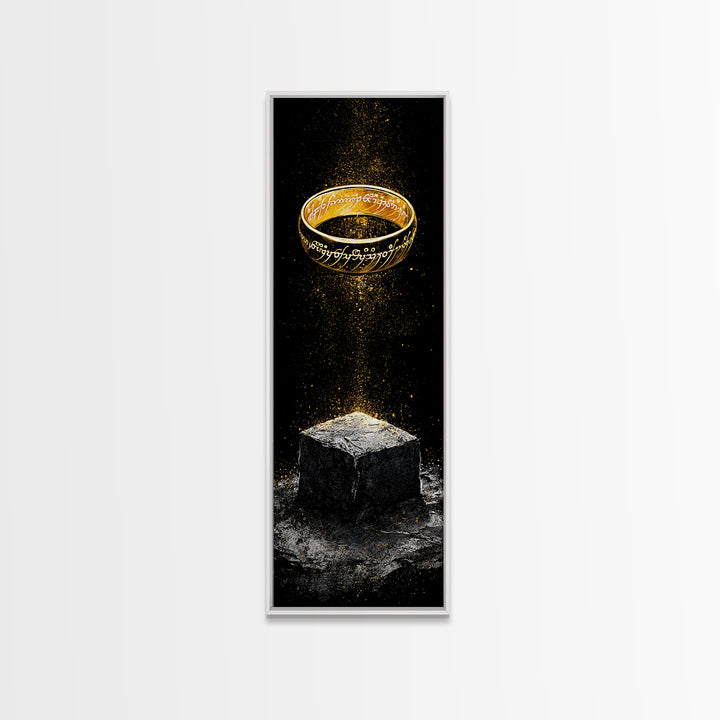 Odin’s Ring Norse Symbol Canvas Gold Art Canvas Art, Nordic Mythology Wall Decor for Man Cave, with authentic wood frame