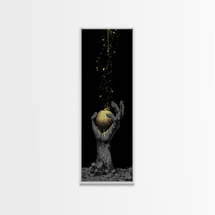 Golden Apple of Idunn Canvas Gold Art Canvas Art, Norse Mythology Viking Decor for Dad Gift or Office, in real wood frame