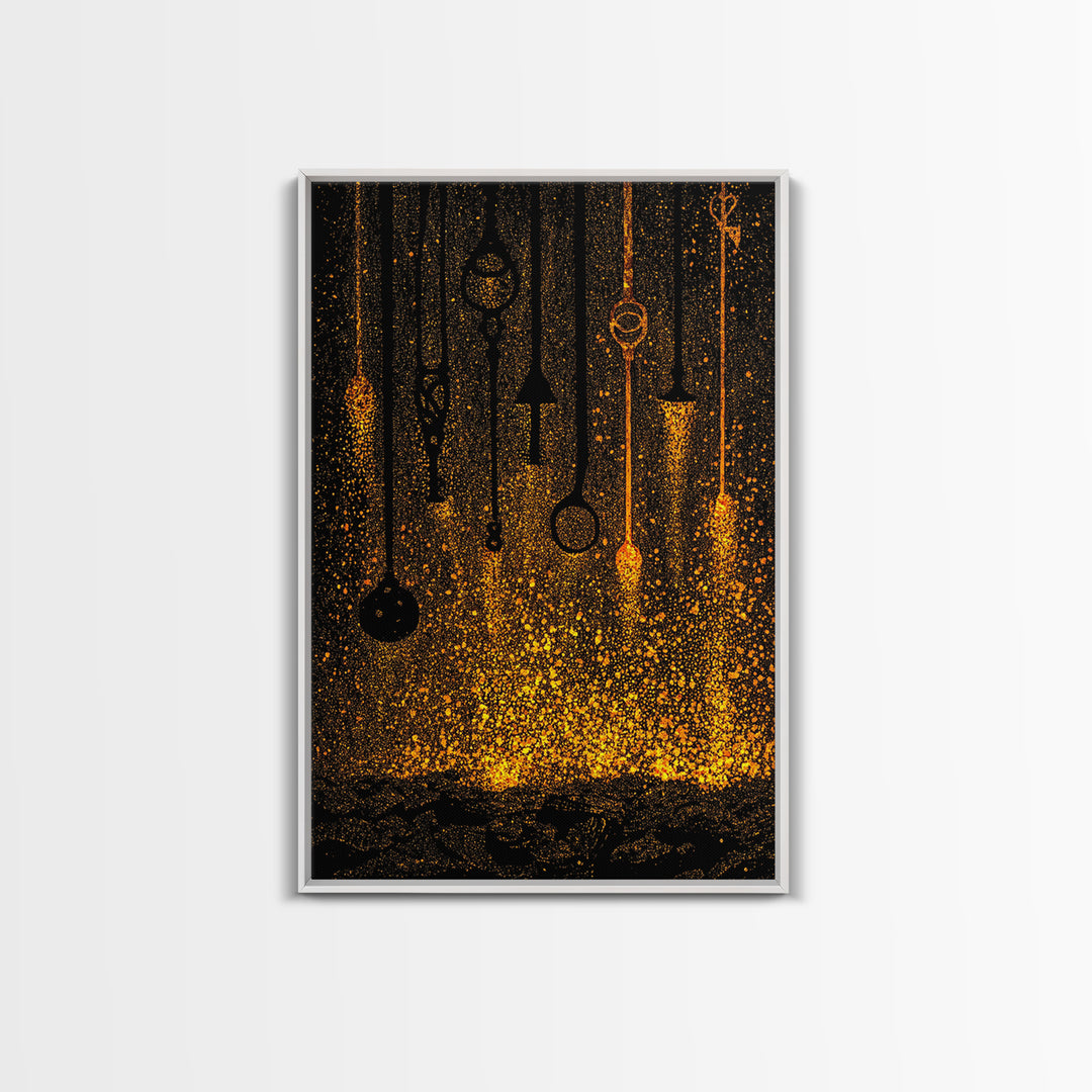 Baldur Norse Myth Canvas Gold Art Canvas Art – Viking God Wall Decor, Nordic Mythology Office Art or Man Cave Gift, wood frame