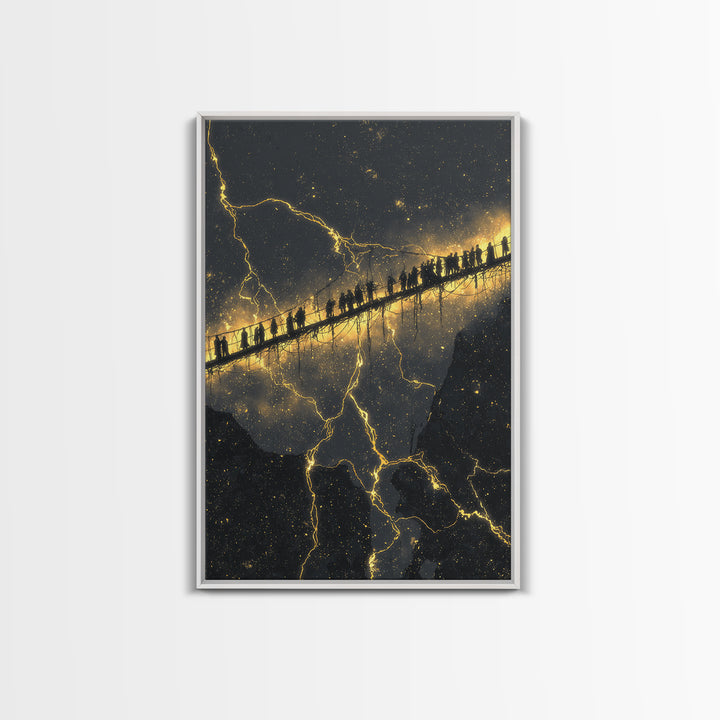 Helheim Norse Underworld Gate Canvas Gold Art Canvas Art Viking Mythology Wall Decor Dark Office Man Cave framed in real wood