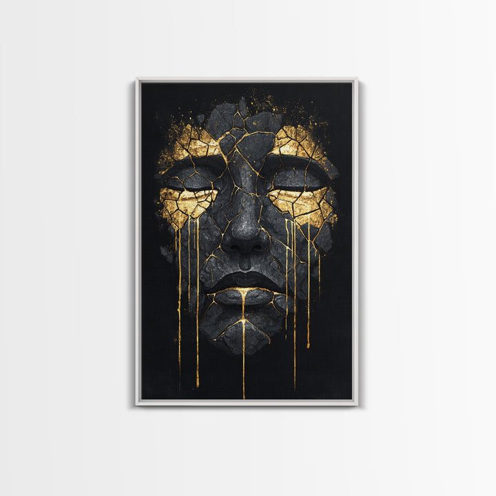 Canvas Gold Art Canvas Art of Yggdrasil | Norse World Tree Artwork in a Real Wood Frame | Viking Decor for Study, Man Cave, or Office