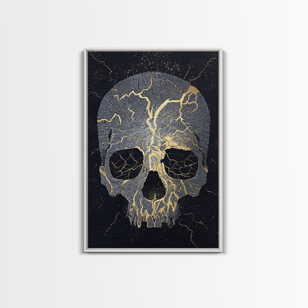 Canvas Art Canvas Gold Art of Norse Giant Ymir | Nordic Mythology Wall Art Framed in Real Wood | Viking Decor for Office or Study