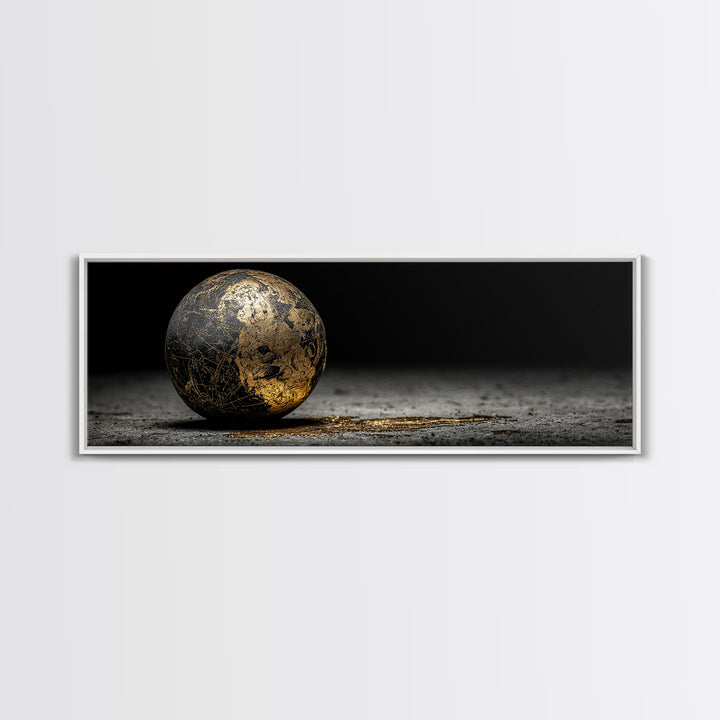 Norse Cosmos Orb Canvas Gold Art Nordic Mythology Canvas Art Viking Sphere Decor framed in authentic wood, Unique Dad Gift
