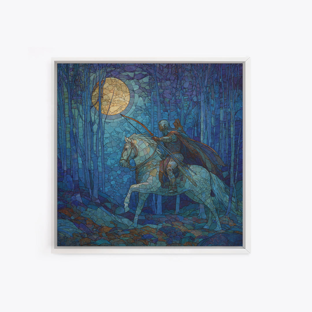 Centaur Archer in Misty Forest Framed Canvas Print, Mythological Art, Luxury Decor, Living Room Decor, Fine Art, Legend, MYT-1x1-40
