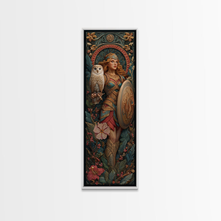Athena Warrior Woman Canvas Print, Mythological Art, Downloadable Art, Living Room Decor, Fine Art, Legend, Luxury Decor, MYT-1x3-14