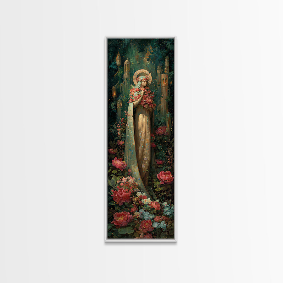Ancient Goddess Statue Covered Canvas Print, Mythological Art, Art, Living Room Decor, Fine Art, Legend, Gothic Home Decor, MYT-1x3-60