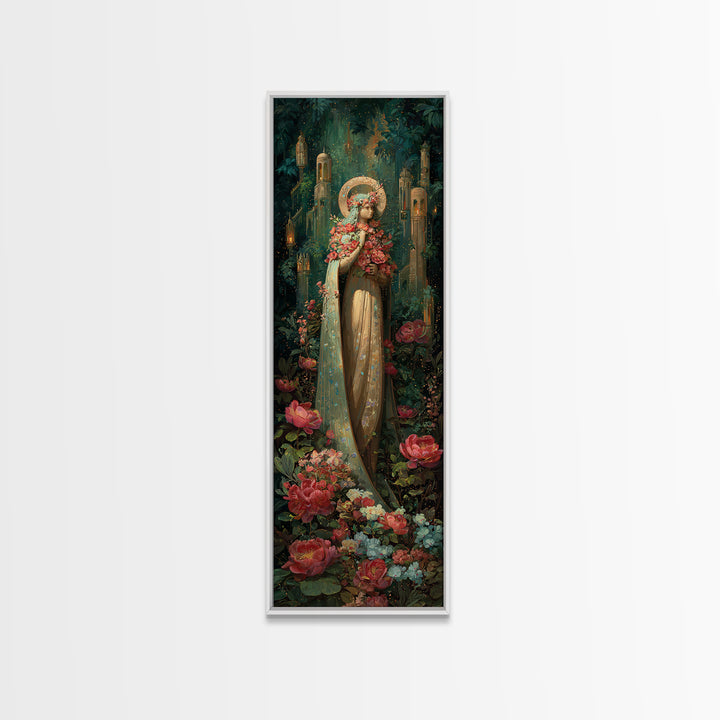 Ancient Goddess Statue Covered Canvas Print, Mythological Art, Art, Living Room Decor, Fine Art, Legend, Gothic Home Decor, MYT-1x3-60