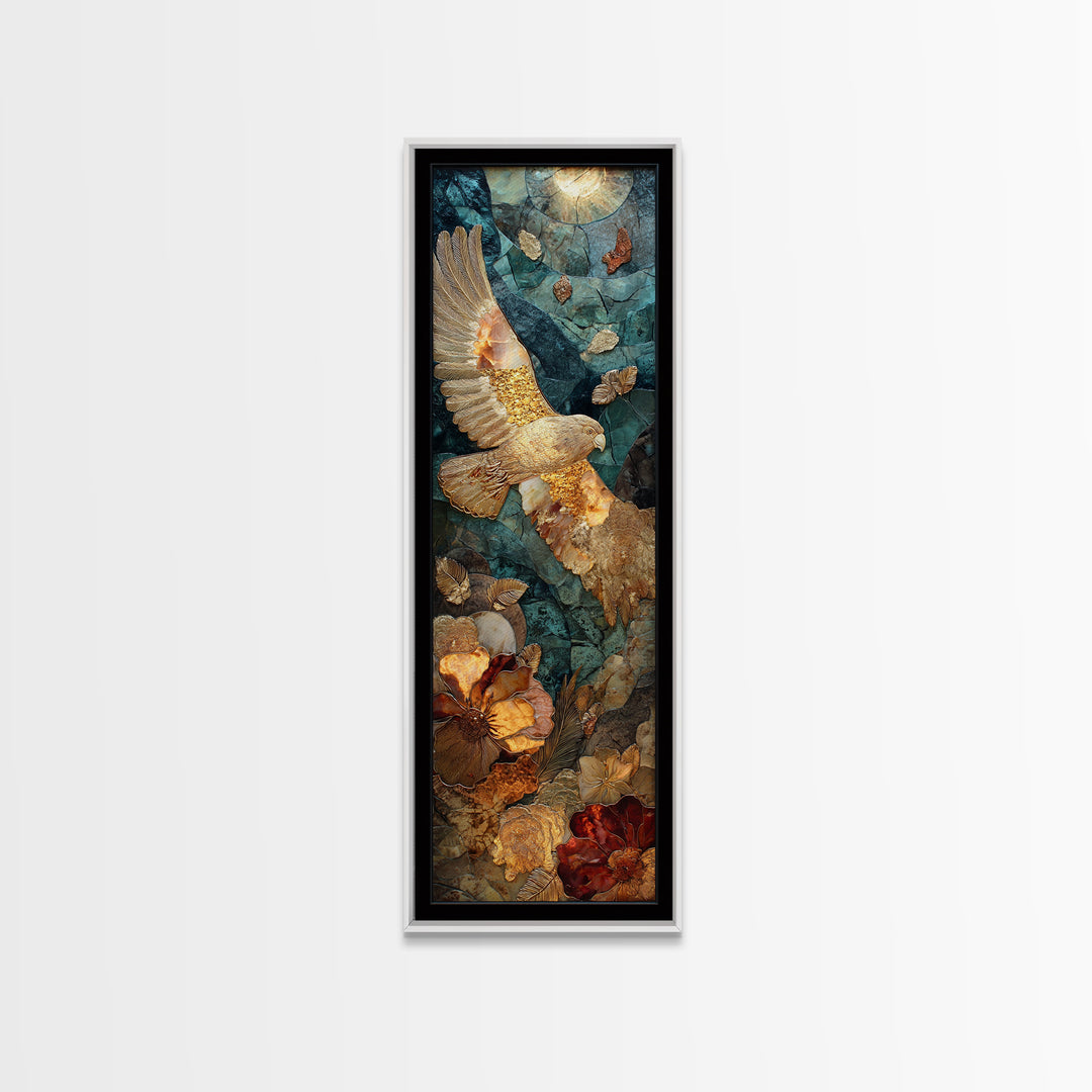 Icarus Falling Through Golden Sky and Feathers Canvas Print, Mythological Art, Printable Wall Art, Living Room Decor, Legend, MYT-1x3-64