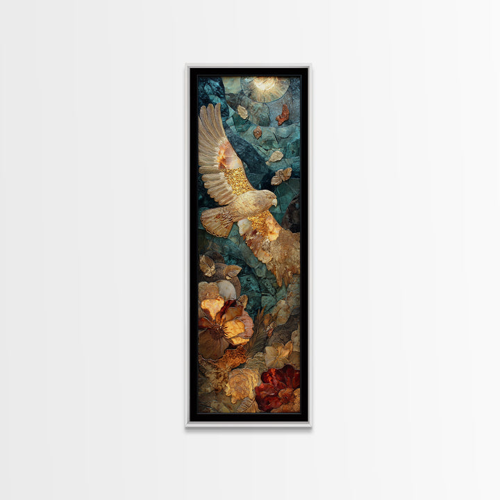 Icarus Falling Through Golden Sky and Feathers Canvas Print, Mythological Art, Printable Wall Art, Living Room Decor, Legend, MYT-1x3-64