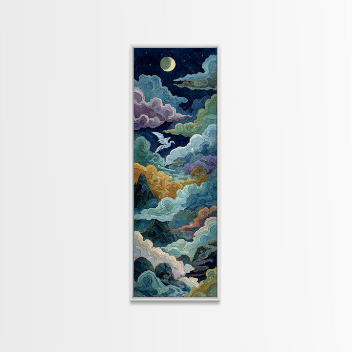 Pegasus Flying Above Cloud Kingdom Canvas Print, Mythological Art, Artwork, Living Room Decor, Legend, Gallery Wall Art, MYT-1x3-81