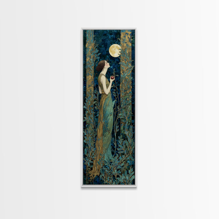 Persephone Holding Pomegranate Framed Canvas Print, Mythological Art, Gallery Wall Art, Living Room Decor, Fine Art, Legend, MYT-1x3-91
