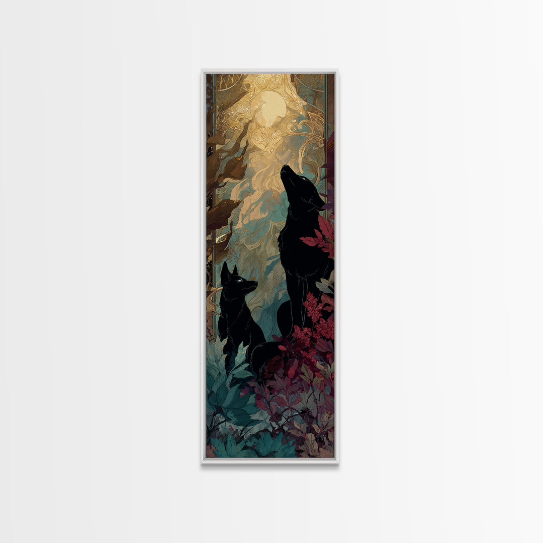 Hades and Cerberus Silhouette Framed Canvas Print, Mythological Art, Printable Art, Living Room Decor, Fine Art, Legend, MYT-1x3-92