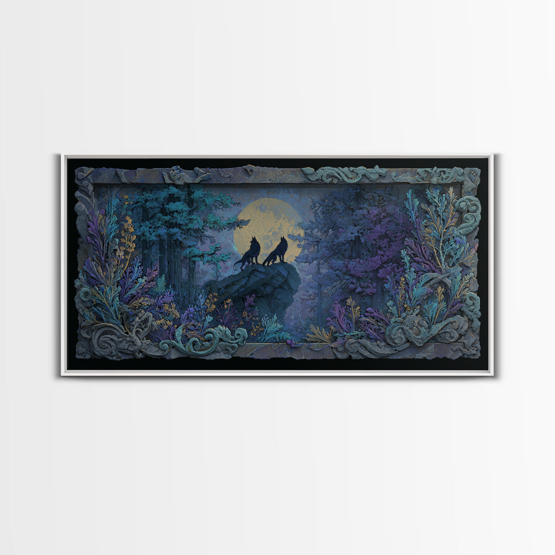 Hades and Cerberus Silhouette Framed Canvas Print, Mythological Art, Minimalist Decor, Living Room Decor, Fine Art, Legend, MYT-2x1-28