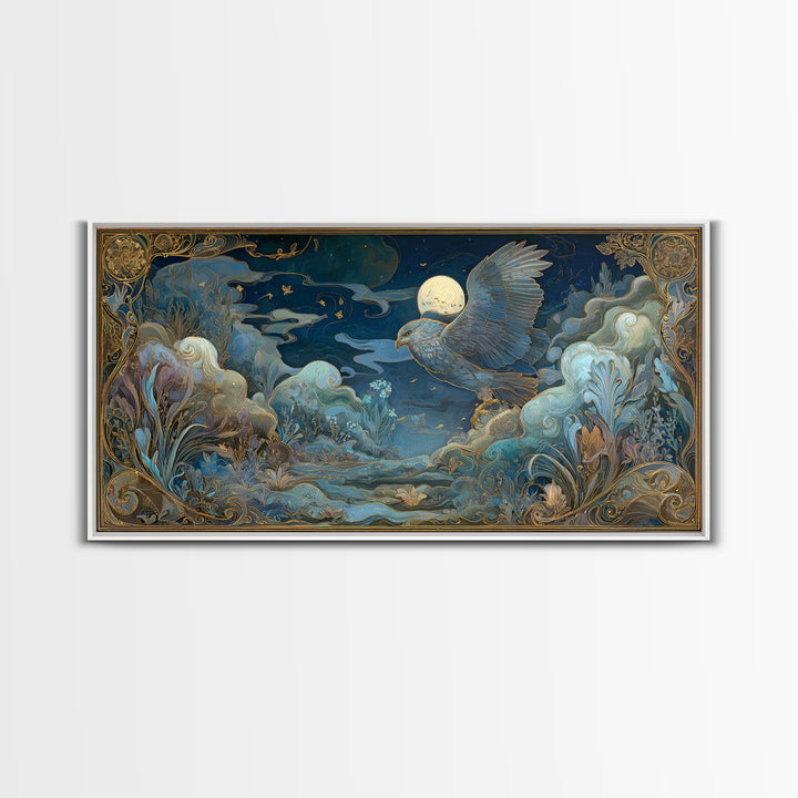 Zeus Eagle and Thundercloud Composition Framed Canvas Print, Mythological Art, Decor, Living Room Decor, Fine Art, Legend, MYT-2x1-43