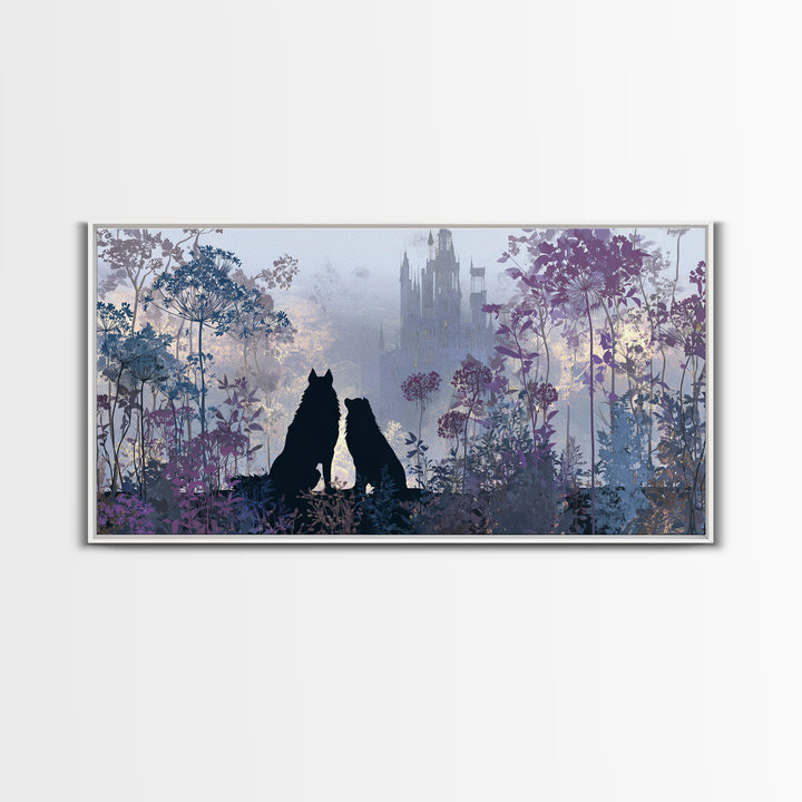 Hades and Cerberus Silhouette Canvas Print, Mythological Art, Wall Decor, Living Room Decor, Fine Art, Legend, Printable Art, MYT-2x1-52