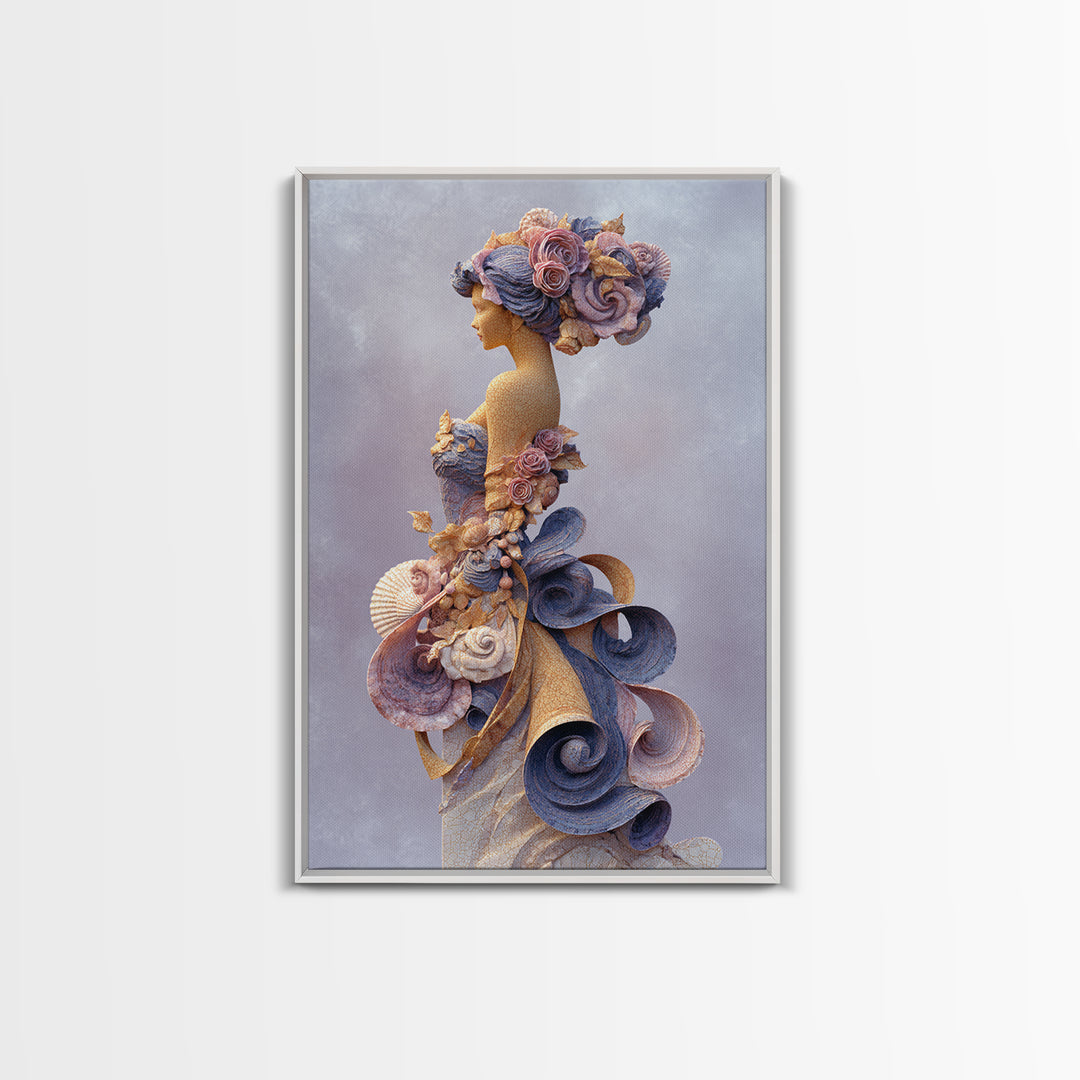Roman Venus Figure Framed Canvas Print, Mythological Art, Statement Artwork, Living Room Decor, Fine Art, Legend, Wall Decor, MYT-2x3-2