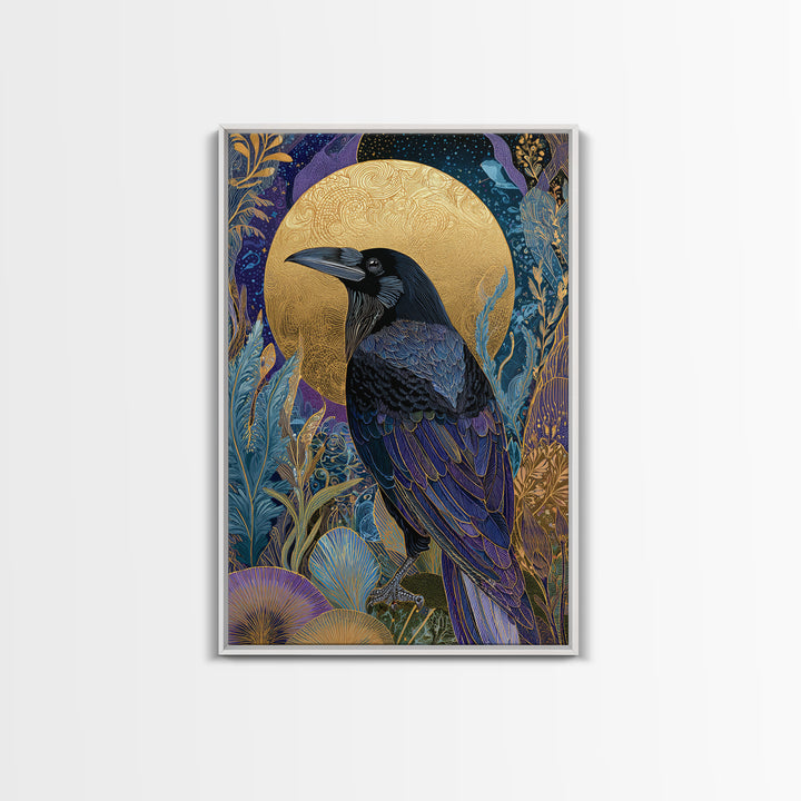 Odin Raven Pair Framed Canvas Print, Mythological Art, Print, Living Room Decor, Fine Art, Legend, Dark Academia Decor, MYT-2x3-75