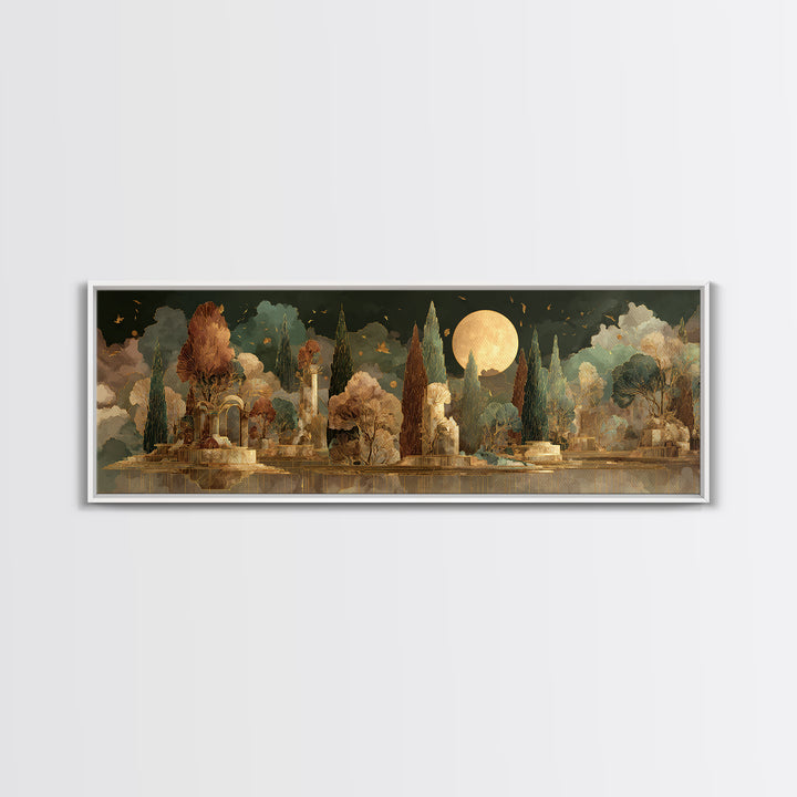 Icarus Falling Through Golden Sky and Feathers Canvas Print, Mythological Art, Downloadable Art, Living Room Decor, Legend, MYT-3x1-20
