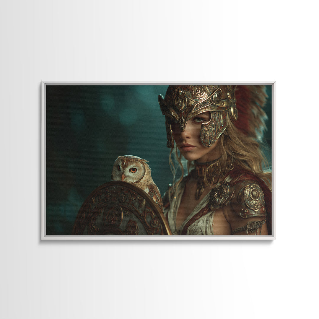 Athena Warrior Woman Canvas Print, Mythological Art, Printable Art, Living Room Decor, Fine Art, Legend, Unique Home Decor, MYT-3x2-30