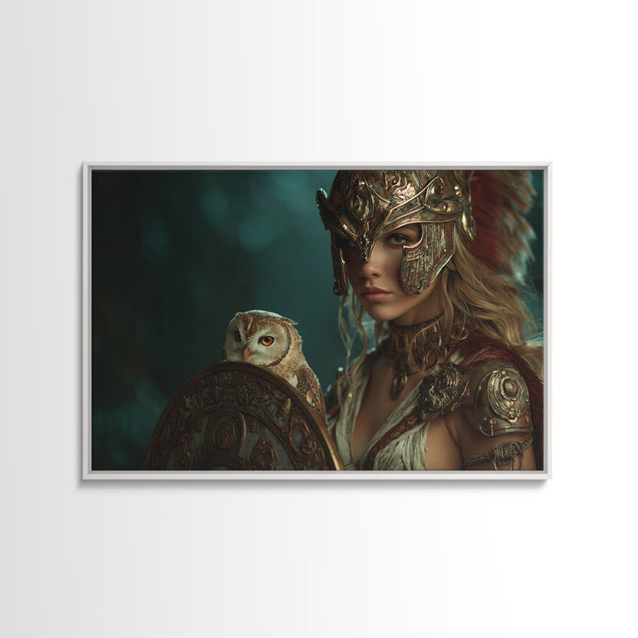 Athena Warrior Woman Canvas Print, Mythological Art, Printable Art, Living Room Decor, Fine Art, Legend, Unique Home Decor, MYT-3x2-30