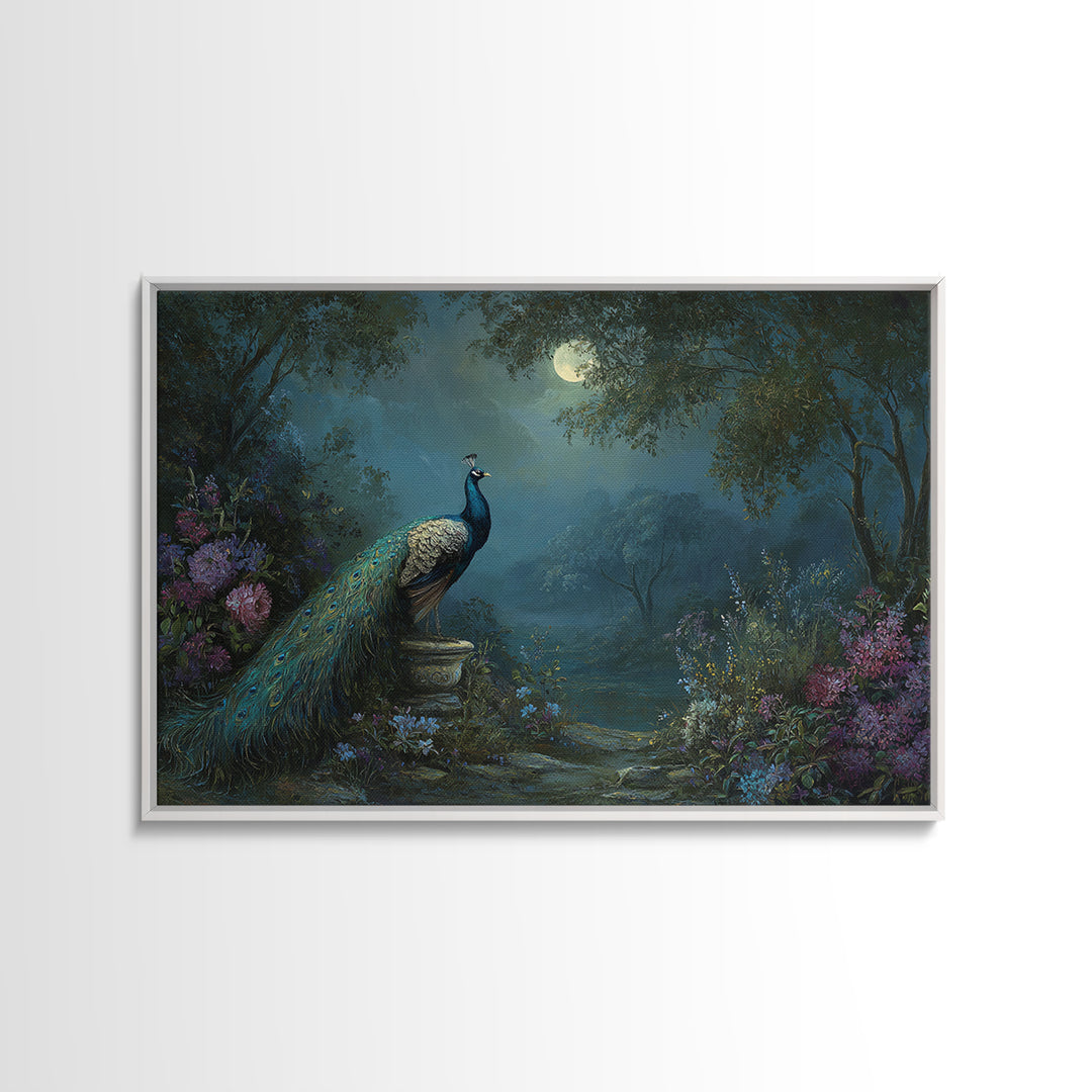 Hera Peacock Symbolism Framed Canvas Print, Mythological Art, Gothic Home Decor, Living Room Decor, Oil Painting, Legend, MYT-3x2-50