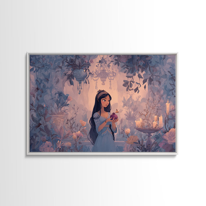 Persephone Holding Pomegranate Framed Canvas Print, Mythological Art, Luxury Decor, Living Room Decor, Fine Art, Legend, MYT-3x2-59