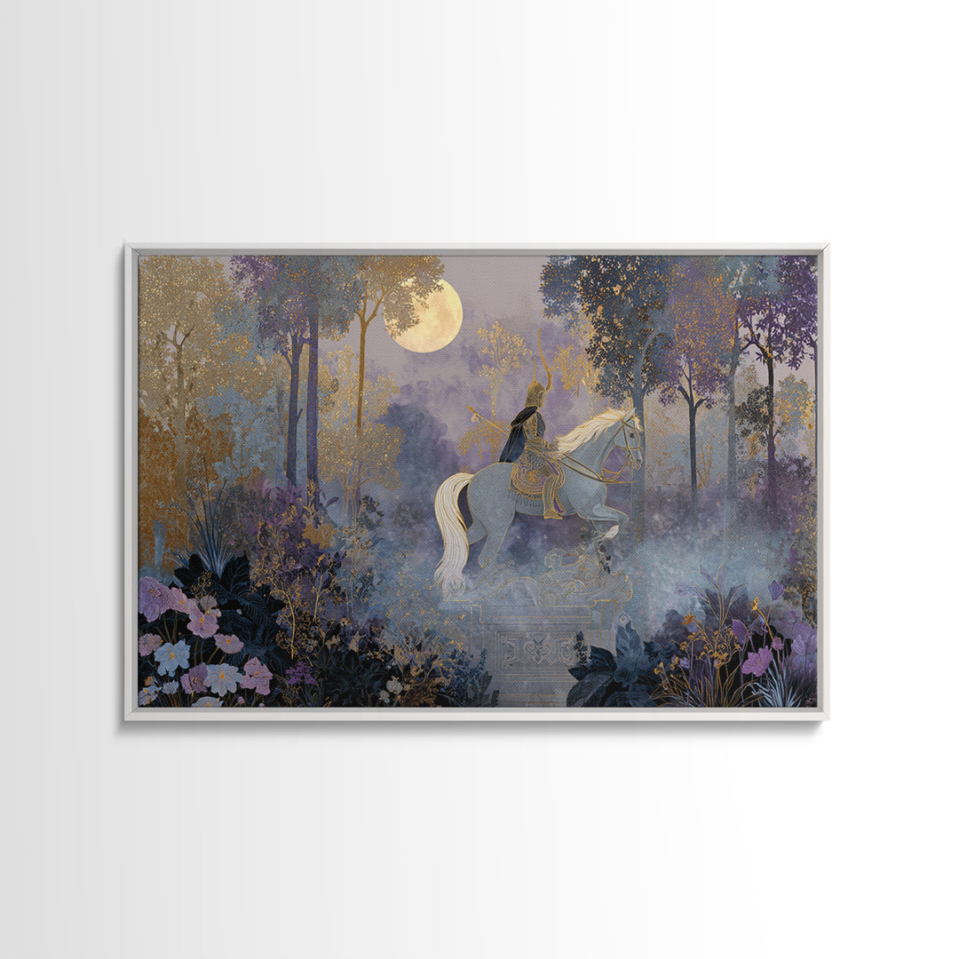 Centaur Archer in Misty Forest Canvas Print, Mythological Art, Gallery Decor, Living Room Decor, Oil Painting, Legend, MYT-3x2-68