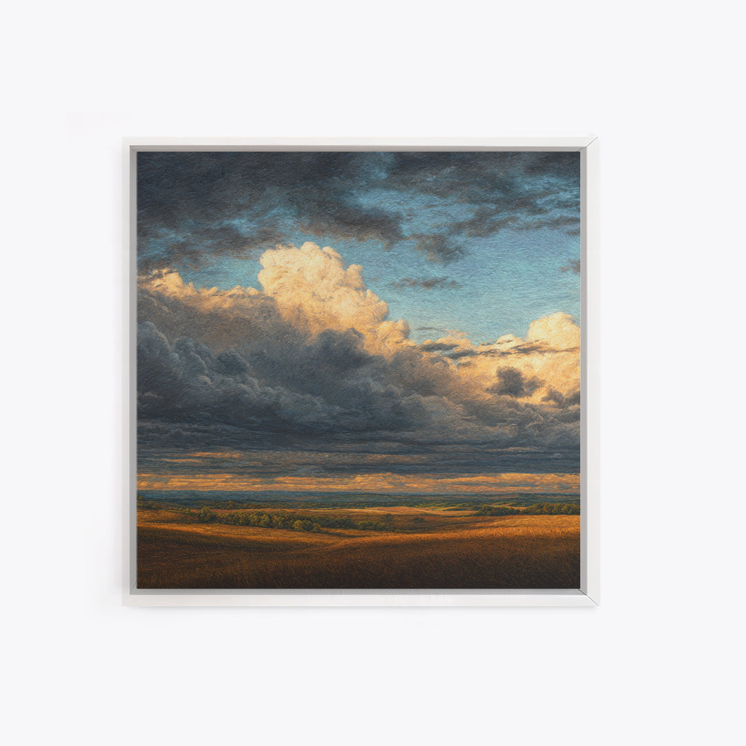 Storm Clouds over a Rolling Prairie Canvas Print, Nature Art, Mountain Wall Art, Living Room Decor, Fine Art, Nature, NAT-1x1-14