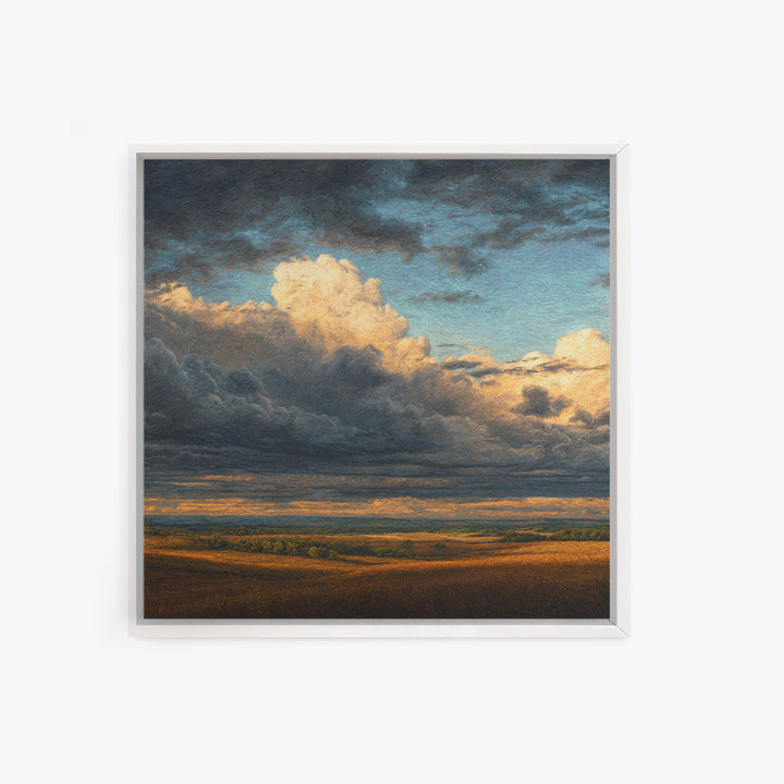 Storm Clouds over a Rolling Prairie Canvas Print, Nature Art, Mountain Wall Art, Living Room Decor, Fine Art, Nature, NAT-1x1-14