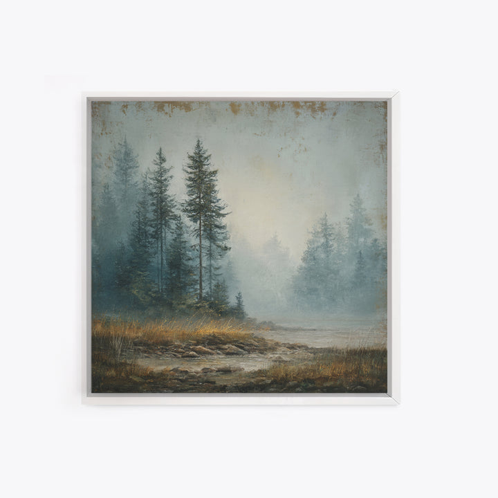 Moody Pine Forest Canvas Print, Nature Art, Digital Download Art, Living Room Decor, Fine Art, Nature, Luxury Decor, Art Print, NAT-1x1-17