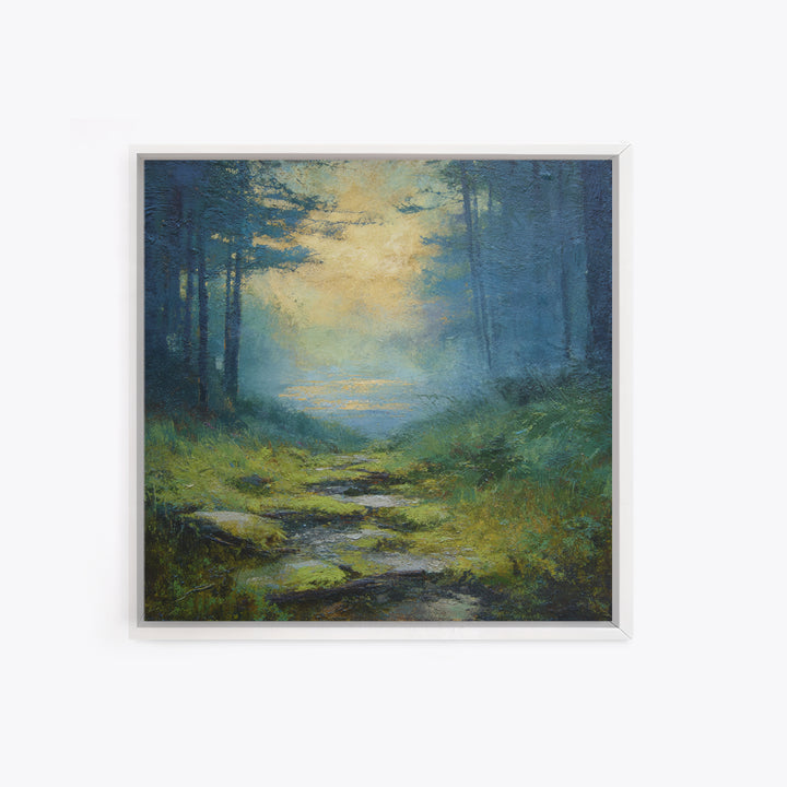 Sunlit Forest Path Canvas Print, Nature Art, Modern Decor, Living Room Decor, Fine Art, Nature, Home Decor, Poster, Wall Decor, NAT-1x1-49
