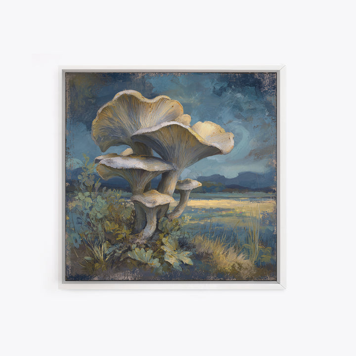 Mushroom Cluster in Enchanted Woodland Canvas Print, Nature Art, Nature Wall Art, Living Room Decor, Watercolor Art, Nature, NAT-1x1-55