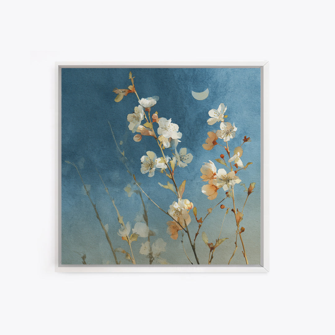 Wild Horses Running Near Mountain Ridge Framed Canvas Print, Nature Art, Landscape Art, Living Room Decor, Oil Painting, Nature, NAT-1x1-70