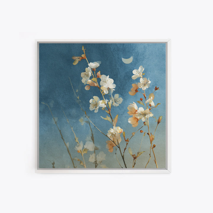 Wild Horses Running Near Mountain Ridge Framed Canvas Print, Nature Art, Landscape Art, Living Room Decor, Oil Painting, Nature, NAT-1x1-70