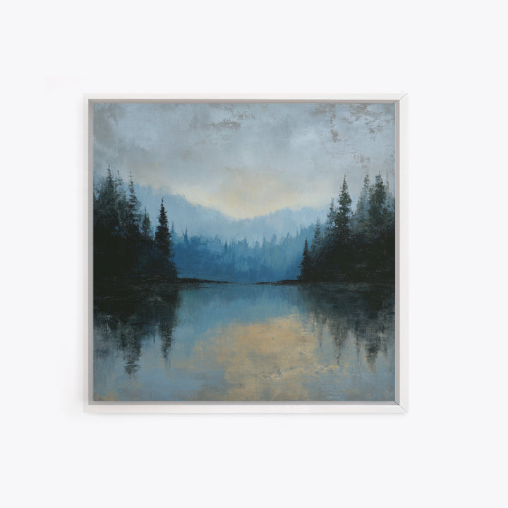 Misty Mountain Lake Canvas Print, Nature Art, Room Decor, Living Room Decor, Fine Art, Nature, Wall Hangings, Original Painting, NAT-1x1-77