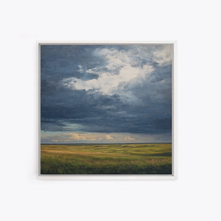 Storm Clouds over a Rolling Prairie Canvas Print, Nature Art, Modern Decor, Living Room Decor, Fine Art, Nature, Home Decor, NAT-1x1-86