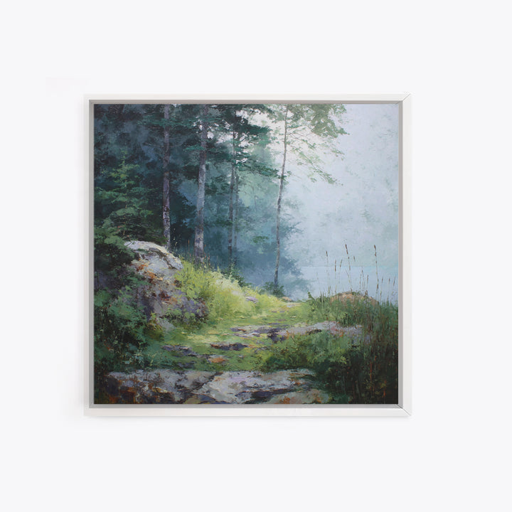 Sunlit Forest Path Canvas Print, Nature Art, Wall Art, Living Room Decor, Fine Art, Nature, Wood Wall Art, Abstract Wall Art, NAT-1x1-97