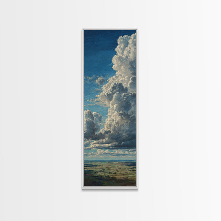 Storm Clouds over a Rolling Prairie Canvas Print, Nature Art, Landscape Art, Living Room Decor, Fine Art, Nature, Boho Decor, NAT-1x3-2