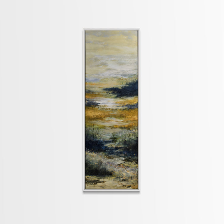 Sunrise Through Tall Grass and Wildflowers Canvas Print, Nature Art, Art, Living Room Decor, Watercolor Art, Nature, NAT-1x3-23