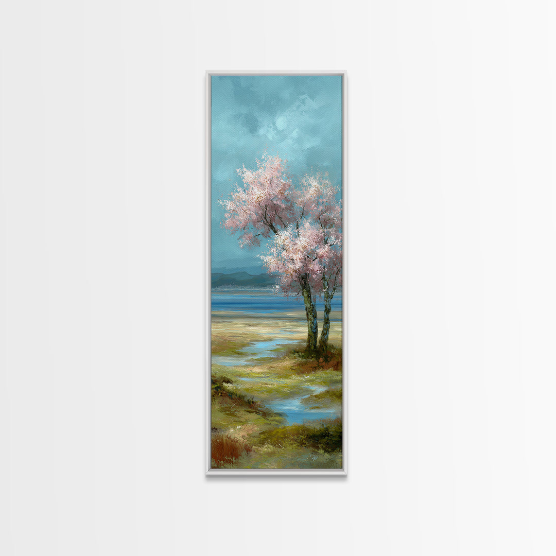 Spring Cherry Blossoms Framed Canvas Print, Nature Art, Fine Art Print, Living Room Decor, Fine Art, Nature, Poster, Wall Decor, NAT-1x3-4