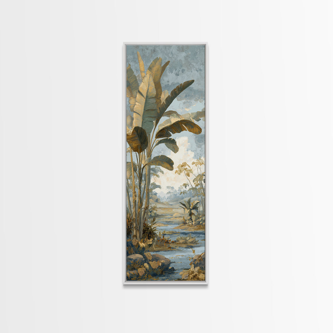 Tropical Jungle Leaves Canvas Print, Nature Art, Fine Art Print, Living Room Decor, Abstract Art, Nature, Poster, Wall Decor, NAT-1x3-57